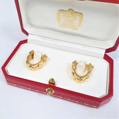Cuttings Jewellers and Pawnbrokers, womens gold antique hoop earrings in red leather box