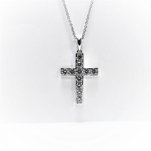 Cuttings Jewellers and Pawnbrokers, womens luxury silver diamond studded cross necklace