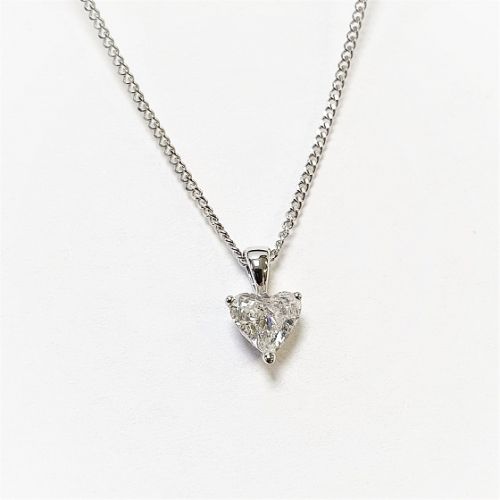 Cuttings Jewellers and Pawnbrokers, womens luxury silver necklace with a diamond heart pendent 